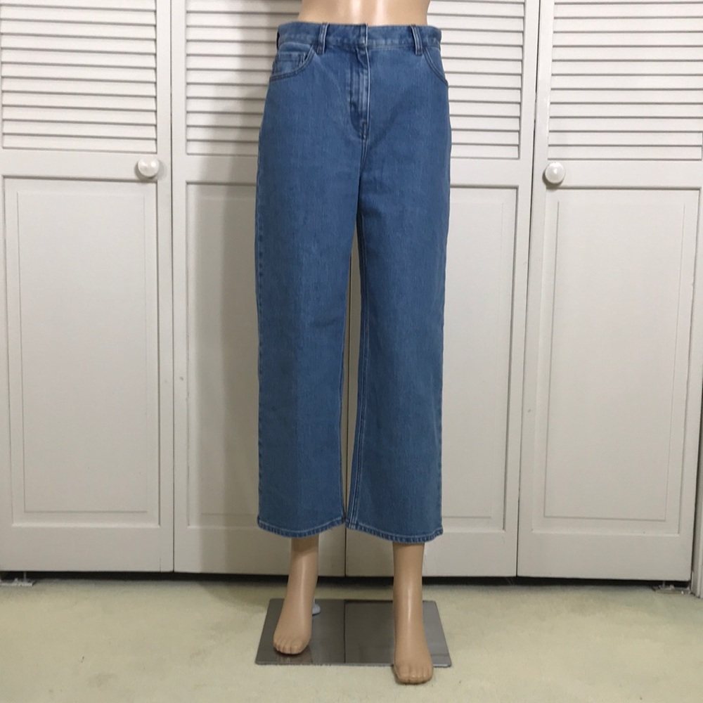THEORY Cropped Wide Leg Blue Jeans Size 26